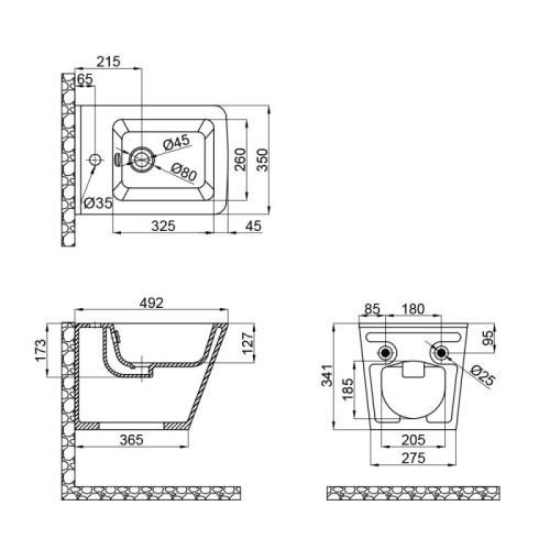 Біде підвісне Qtap Tern QT1755052FW