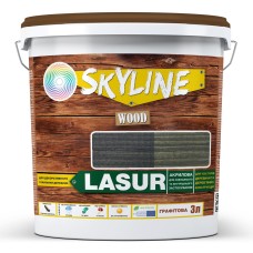 Лазур декоративно-захисна для обробки дерева Skyline LASUR Wood Графітовий 3 л