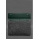 Чохол-конверт із клапаном шкіра+фетр для MacBook 13 Зелений Crazy Horse BlankNote