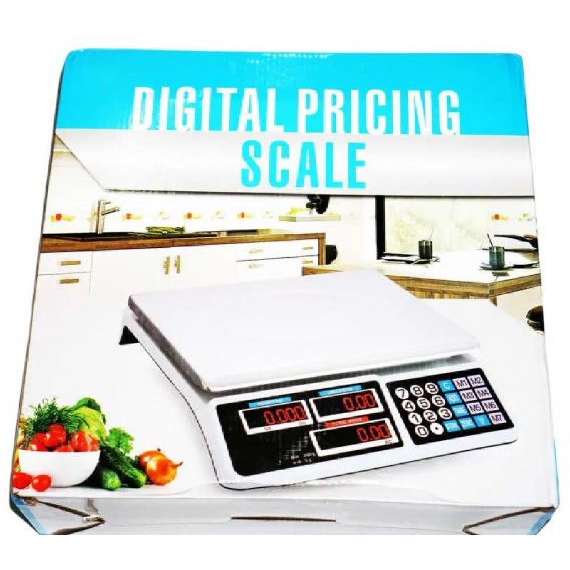 Ваги торговельні електронні RIAS Digital Pricing з акумулятором та лічильником ціни до 40 кг (3_03973)