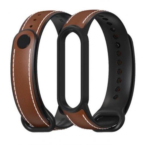 Ремінець для Xiaomi Mi Band 5 | 6 силікон + шкіра MiJobs Коричнево Чорний (1540703) Ремінець для Xiaomi Mi Band 5 | 6 силікон + шкіра MiJobs Коричнево Чорний (1540703)