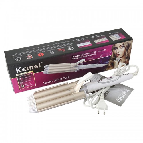 Професійна потрійна плойка для волосся Kemei KM-1010 (R1185)
