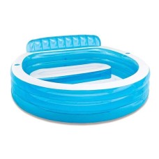 Дитячий надувний басейн Intex 57190 «Сімейний», 224 х 216 х 76 см, зі спинкою
