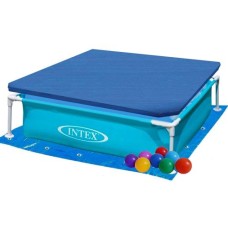 Каркасний басейн Intex 57173-2, 122 х 122 х 30 см (тент, підстилка, кульки 10 шт.)