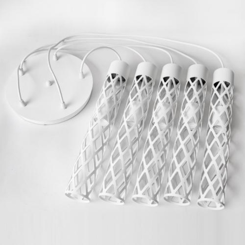 Світильник підвісний MSK Electric Flow у стилі лофт на круглій основі NL 6041-5R WH