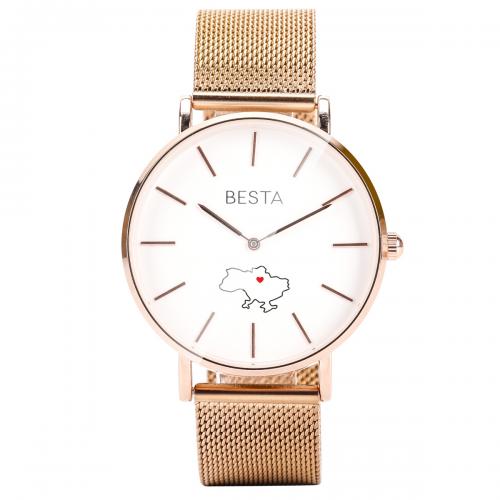 Наручний годинник жіночий BESTA Love UA Rosegold Золотий (3143) Наручний годинник жіночий BESTA Love UA Rosegold Золотий (3143)