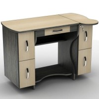 Стіл комп'ютерний Тиса Мебель СУ-4 Венге Молочний 750x610x1080 мм Стіл комп'ютерний Тиса Мебель СУ-4 Венге Молочний 750x610x1080 мм