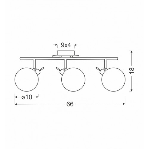 Спот Candellux Lentini 66x18 см Латунь (93-16355)