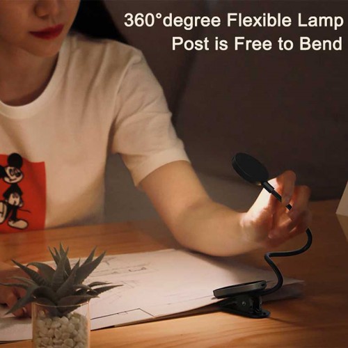 Універсальна акумуляторна LED лампа на кліпсі Baseus Comfort Reading Mini Clip Lamp DGRAD-0G (Темно-сіра)