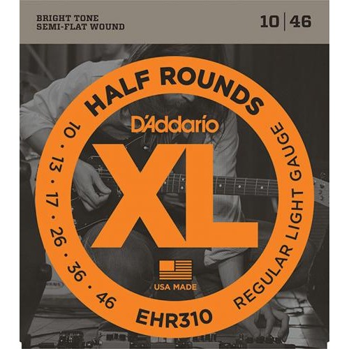 Струни для електрогітари 6 шт D'Addario EHR310 Half Rounds Regular Light Electric Guitar Strings 10/46 Струни для електрогітари 6 шт D'Addario EHR310 Half Rounds Regular Light Electric Guitar Strings 10/46