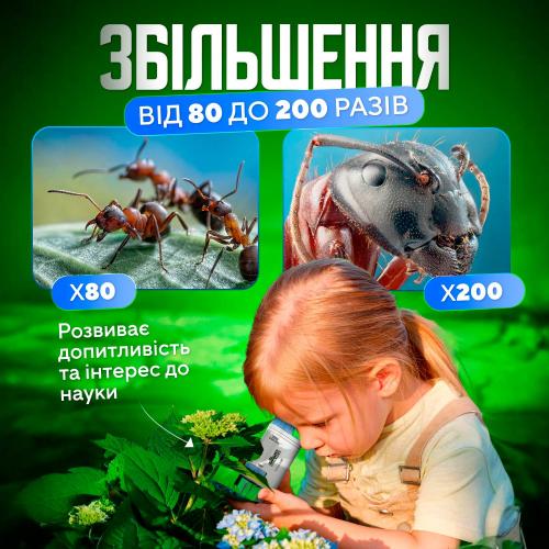 Мікроскоп дитячий цифровий No Brand 60x - 200x Біло-синій (micros-KD)