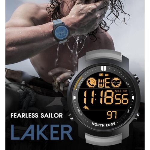 Наручний годинник чоловічий North Edge Laker Black 5BAR Чорний (2704) Наручний годинник чоловічий North Edge Laker Black 5BAR Чорний (2704)