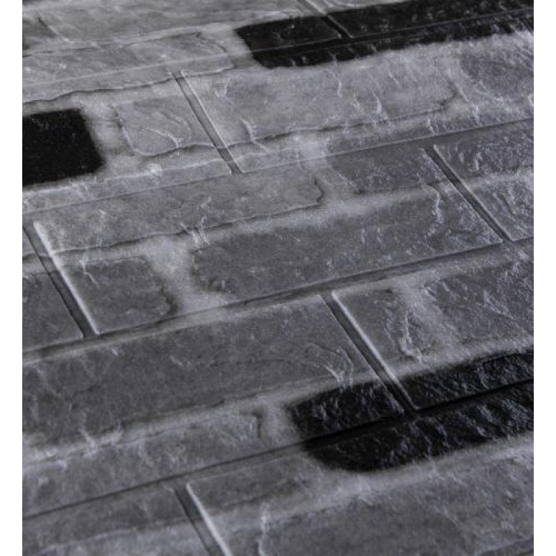 Самоклеюча декоративна 3D панель під катеринославську цеглу 3D Loft 700x770x3 мм Сірий (342-3)