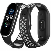 Ремінець Double Color Strap для Xiaomi Mi Band 5/6 Black-White Ремінець Double Color Strap для Xiaomi Mi Band 5/6 Black-White