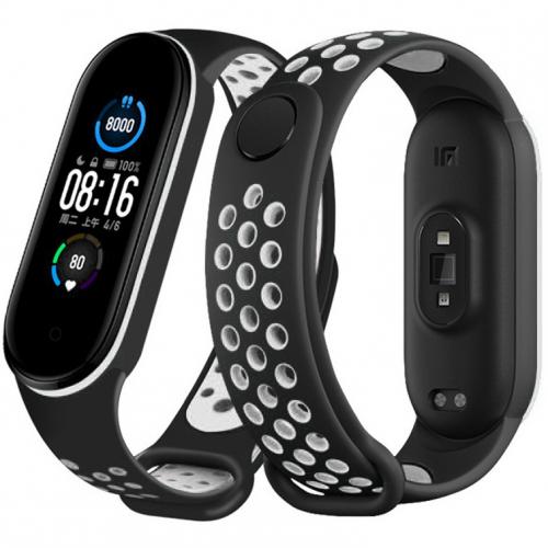 Ремінець Double Color Strap для Xiaomi Mi Band 5/6 Black-White Ремінець Double Color Strap для Xiaomi Mi Band 5/6 Black-White