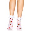 Шкарпетки жіночі з полуничним принтом Leg Avenue Strawberry ruffle top anklets One size, мереживні м в інтернет супермаркеті PbayMarket!