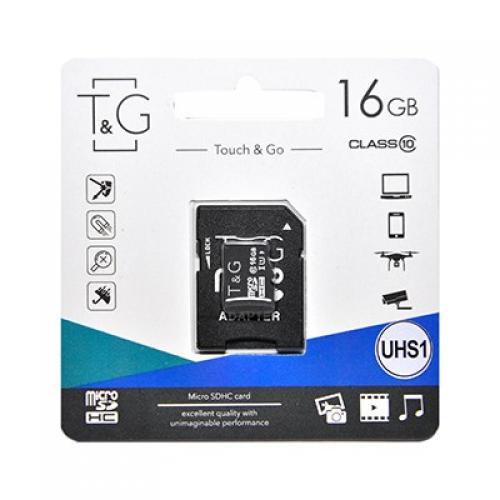 Карта пам'яті MicroSDHC 16GB UHS-I Class 10 T&G + SD-adapter (TG-16GBSD10U1-01) в інтернет супермаркеті PbayMarket!