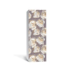 Наклейка на холодильник Zatarga «Квіти сірої сепії» 650х2000 мм вінілова 3Д наклейка декор на кухню