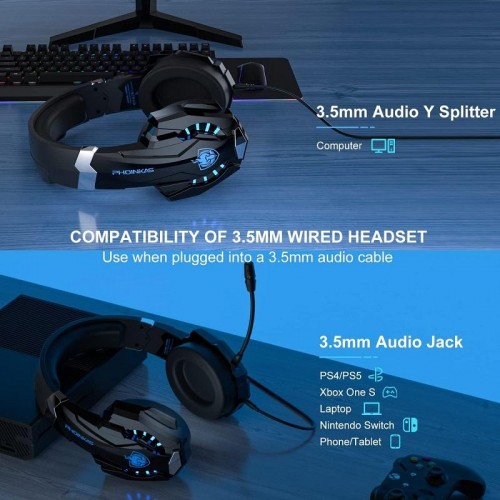 Бездротові навушники Kotion Each G9000 MAX 2.4G з підтримкою об'ємного звуку Чорно-синій