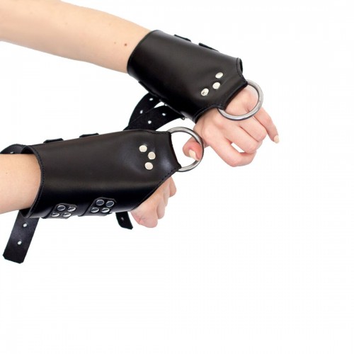 Манжети для підвісу за руки Kinky Hand Cuffs For Suspension з натуральної шкіри, колір чорний в інтернет супермаркеті PbayMarket!