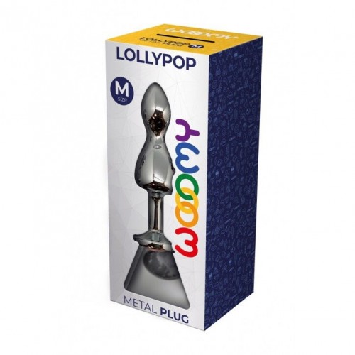 Металева анальна пробка Wooomy Lollypop Double Ball Metal Plug M, діаметр 3,1 см, довжина 9,4 см в інтернет супермаркеті PbayMarket!