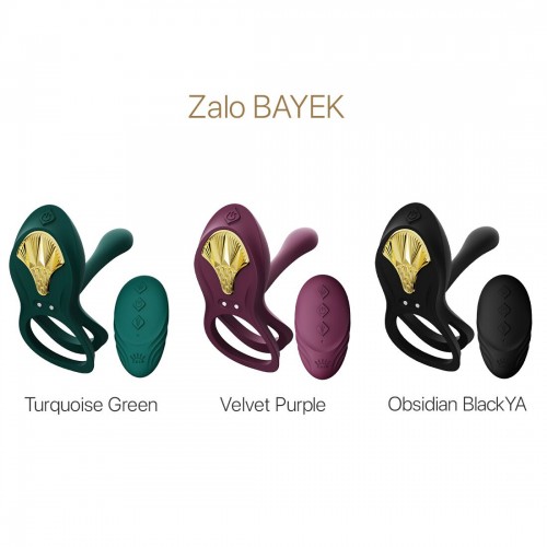 Смарт-ерекційне кільце Zalo - BAYEK Velvet Purple, подвійне з ввідною частиною, пульт ДК в інтернет супермаркеті PbayMarket!