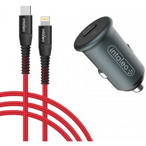 Автомобільний зарядний пристрій Intaleo CCGQPD120L (USB, 3A) Grey (1283126509964) + кабель Lightning в інтернет супермаркеті PbayMarket!