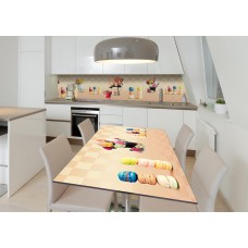 Наклейка 3Д вінілова на стіл Zatarga «Кольоровий макарунси» 600х1200 мм для будинків, квартир, столів, кав'ярень, кафе