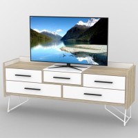 Тумба під телевізор Тиса Мебель ТВ-397 Дуб сонома Білий 73x44x174 см Тумба під телевізор Тиса Мебель ТВ-397 Дуб сонома Білий 73x44x174 см