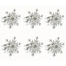 Набір кілець для серветок Сніжинки Мальва Сріблястий 6 шт