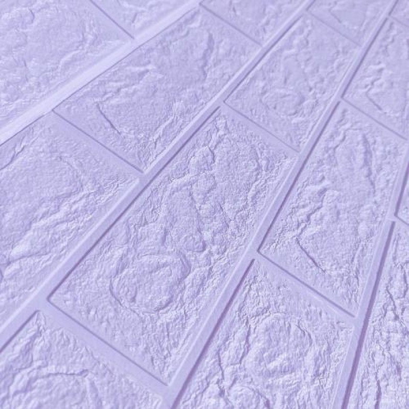 Самоклеюча декоративна 3D панель під світло-фіолетову цеглу в рулоні 20 м 3D Loft 20000x700x3мм