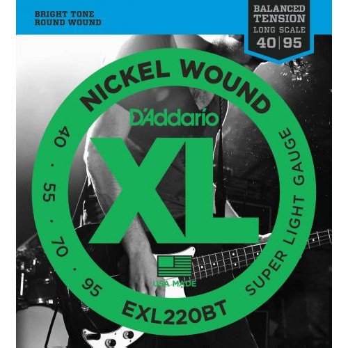 Струни для бас-гітари D’Addario EXL220BT Balanced Tension Nickel Wound Super Light 4-String Bass 40/95 Струни для бас-гітари D’Addario EXL220BT Balanced Tension Nickel Wound Super Light 4-String Bass 40/95