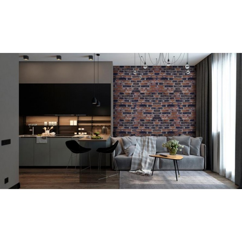 Самоклеюча декоративна 3D панель 3D Loft OS-CZ08-3 Під зістарену Катеринославську цеглу 700x770x3мм