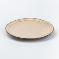 Тарілка сервірувальна керамічна TS Kitchen 22,5 см у стилі ретро бежевий (HP23378)