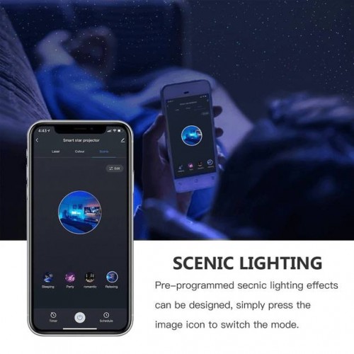 Лазерний проектор нічник зоряного неба Inspire WD028 WIFI APP Black