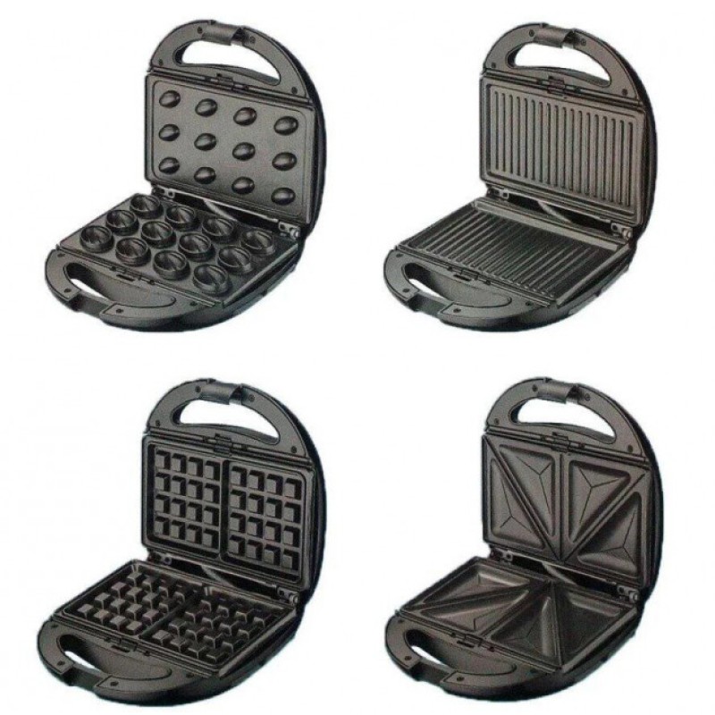 Мультимейкер 4 В 1 Crownberg Cb 1074 750 Вт Гриль Сендвічниця Вафельниця