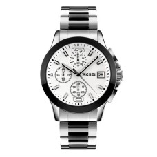 Годинник чоловічий Skmei 9126 з хронографом Сріблястий