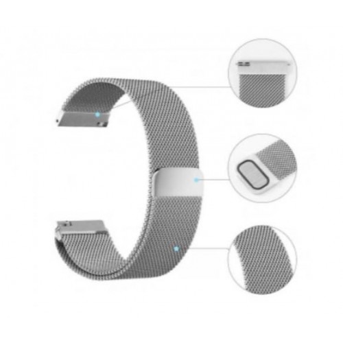 Ремінець BeWatch для Mobvoi TicWatch Pro 3 | Huawei Watch GT 2 46mm | GT 2 Pro міланська петля 22мм Срібний (1020205) Ремінець BeWatch для Mobvoi TicWatch Pro 3 | Huawei Watch GT 2 46mm | GT 2 Pro міланська петля 22мм Срібний (1020205)