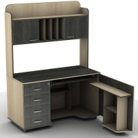 Стіл комп'ютерний Тиса Мебель СУ-16 Молочний Венге 1760x1450x1320 мм