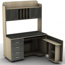 Стіл комп'ютерний Тиса Мебель СУ-16 Молочний Венге 1760x1450x1320 мм