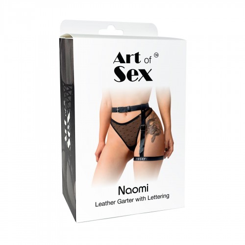 Гартер на ногу Art of Sex - Naomi з написом SEXY, натуральна шкіра, розмір XS-2XL, колір рожевий в інтернет супермаркеті PbayMarket!