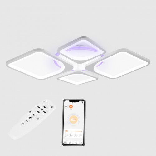 Стельова LED люстра Sunlight 5631/2+2 R білий