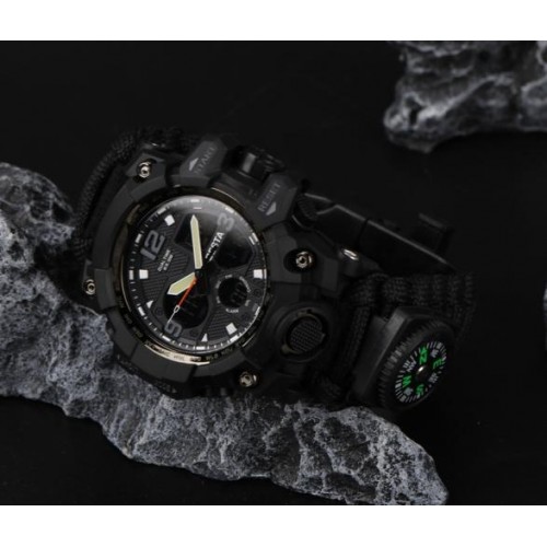 Наручний годинник чоловічий з компасом BESTA Life Pro AllBlack Чорний (3085) Наручний годинник чоловічий з компасом BESTA Life Pro AllBlack Чорний (3085)
