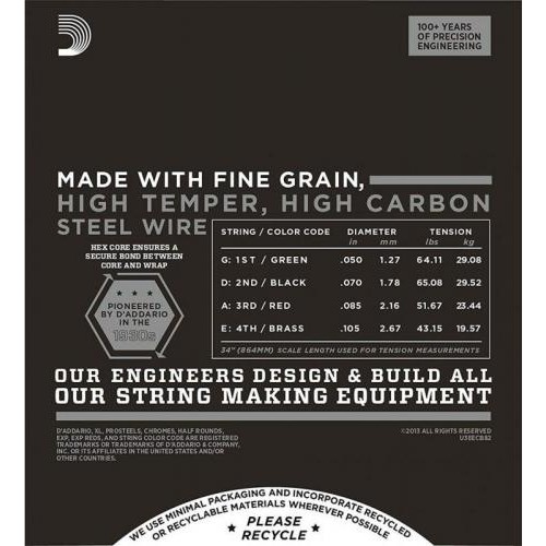 Струни для бас-гітари D'Addario ECB82 Chromes Flatwound Medium Bass Strings 50/105 Струни для бас-гітари D'Addario ECB82 Chromes Flatwound Medium Bass Strings 50/105
