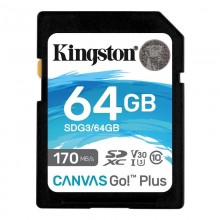 Карта пам'яті SDXC 64 GB UHS-I/U3 Class 10 Kingston Canvas Go! Plus R170/W70MB/s (SDG3/64GB)