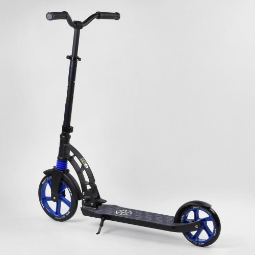 Самокат двоколісний Best Scooter з PU колесами 1 амортизатором Black/Blue (99663)