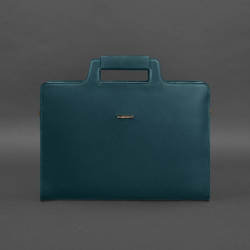 Жіноча шкіряна сумка для ноутбука та документів BlankNote 15 Dark Green (BN-BAG-36-malachite)