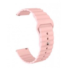 Ремінець BeWatch силіконовий 20мм для смарт годинник універсальний Wave Світло Рожевий (1010705)