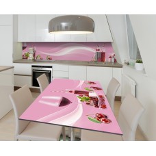 Наклейка 3Д вінілова на стіл Zatarga «Вишневий коктейль» 600х1200 мм (Z184125st)