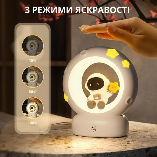 Світильник-нічник світлодіодний No Brand Астронавт 14.1х12х6.6 см Білий (NCHKSM-0532) Світильник-нічник світлодіодний No Brand Астронавт 14.1х12х6.6 см Білий (NCHKSM-0532)